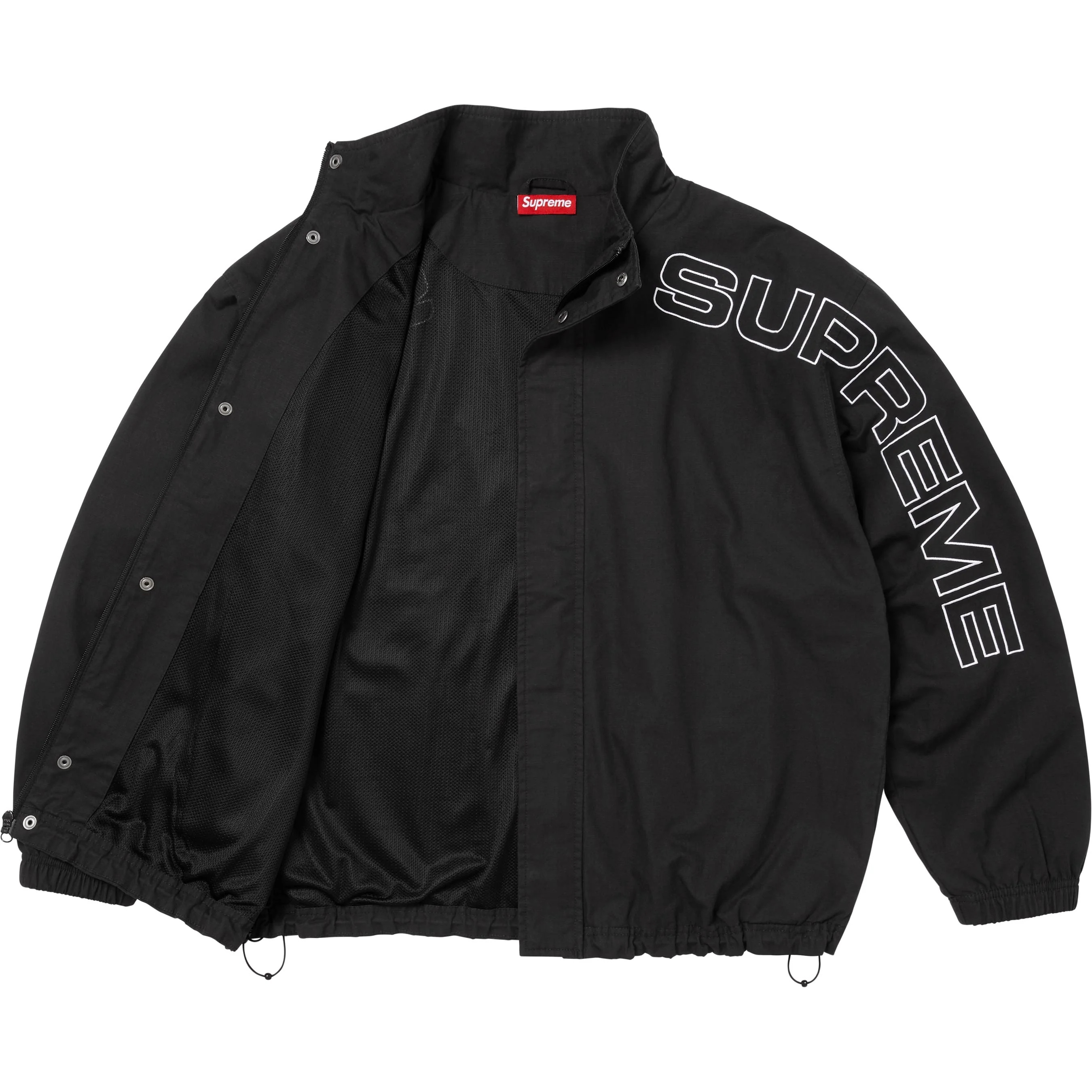 Spellout Embroidered Ripstop Track Jacket view 3